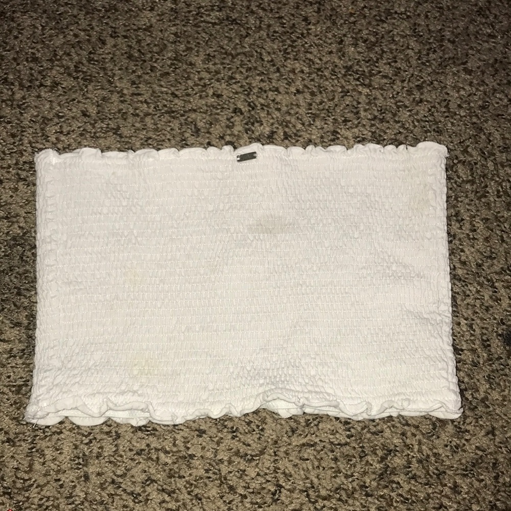 white pink Victoria secret strapless croptop